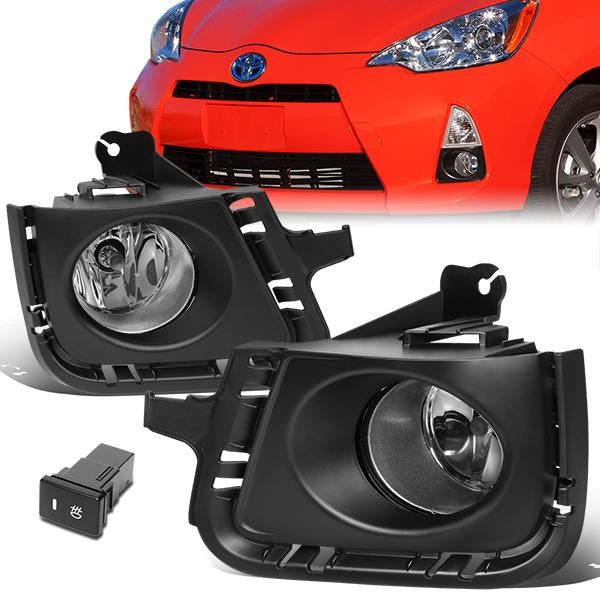 Factory Style Fog Lights w/ Switch + Wiring Harness <br>12-14 Toyota Prius C