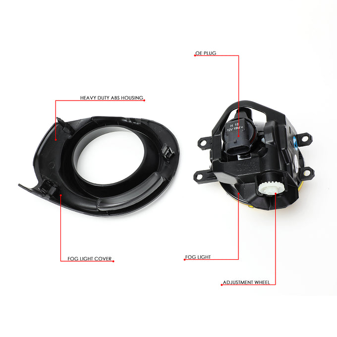 D-Motoring - 15-18 Prius CFog Lights - Amber Lens - Plug-n-Play - Pair - 6