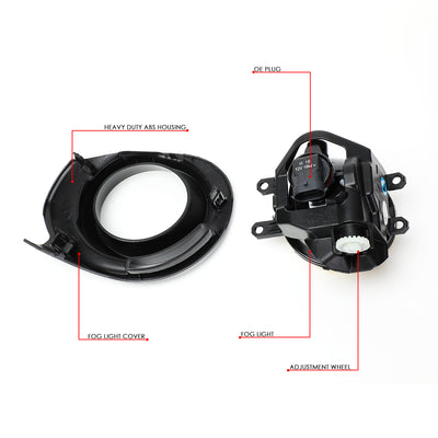 D-Motoring - 15-18 Prius CFog Lights - Smoked Lens - Plug-n-Play - Pair - 6
