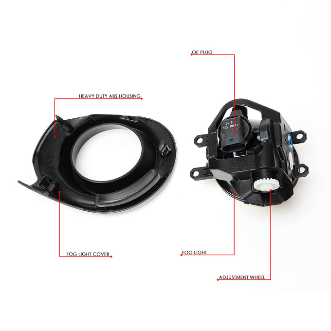D-Motoring - 15-18 Prius CFog Lights - Smoked Lens - Plug-n-Play - Pair - 6