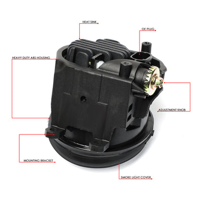 D-Motoring - 11-13 Toyota Corolla Fog Lights - W / Switch - Smoked Lens - Plug-n-Play - Pair - 6