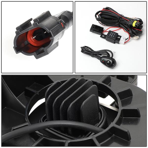 02-09 Dodge Ram Truck Fog Lights - High Power LED - W/Bezel+Switch - Amber Lens - Pair - Plug-n-Play - 5