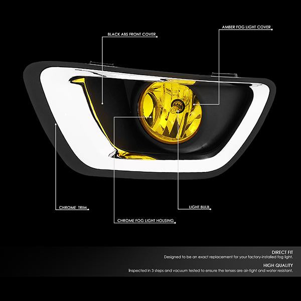 15-19 Chevy Colorado Fog Lights - W/Chrome Trim Bezel+Switch - Amber Lens - Pair - FL-ZTL-288-AM - 2