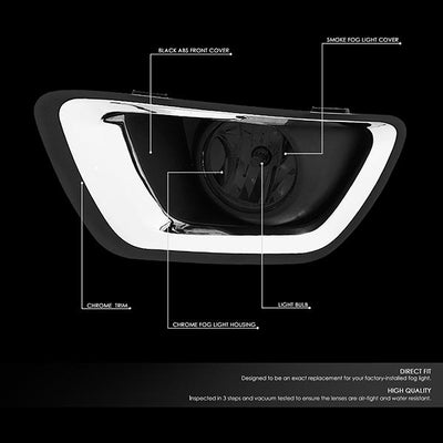15-19 Chevy Colorado Fog Lights - W/Chrome Trim Bezel+Switch - Smoked Lens - Pair - FL-ZTL-288-SM - 2