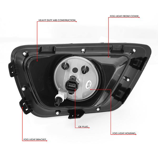 15-19 Chevy Colorado Fog Lights - W/Chrome Trim Bezel+Switch - Smoked Lens - Pair - FL-ZTL-288-SM - 6