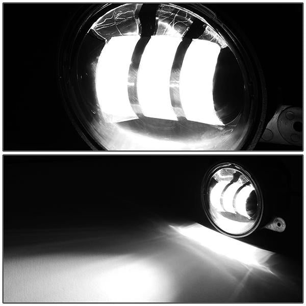 LED Projector Fog Lights w/ Switch + Wiring Harnesses <br>07-17 Jeep Wrangler, 11-14 Dodge Charge