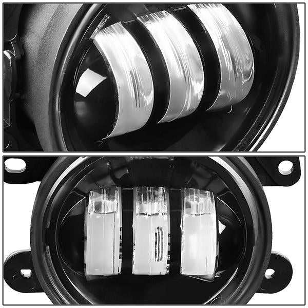 LED Projector Fog Lights w/ Switch + Wiring Harnesses <br>07-17 Jeep Wrangler, 11-14 Dodge Charge