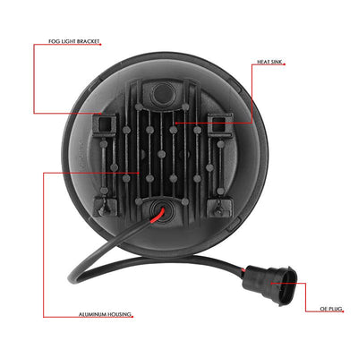 LED Projector Fog Lights w/ Switch + Wiring Harnesses <br>07-14 GMC Sierra 1500 2500HD 3500HD