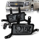 Smoked Lens Fog Lights w/ Switch + Wiring Harnesses <br>15-20 Chevy Tahoe Suburban GMC Yukon XL
