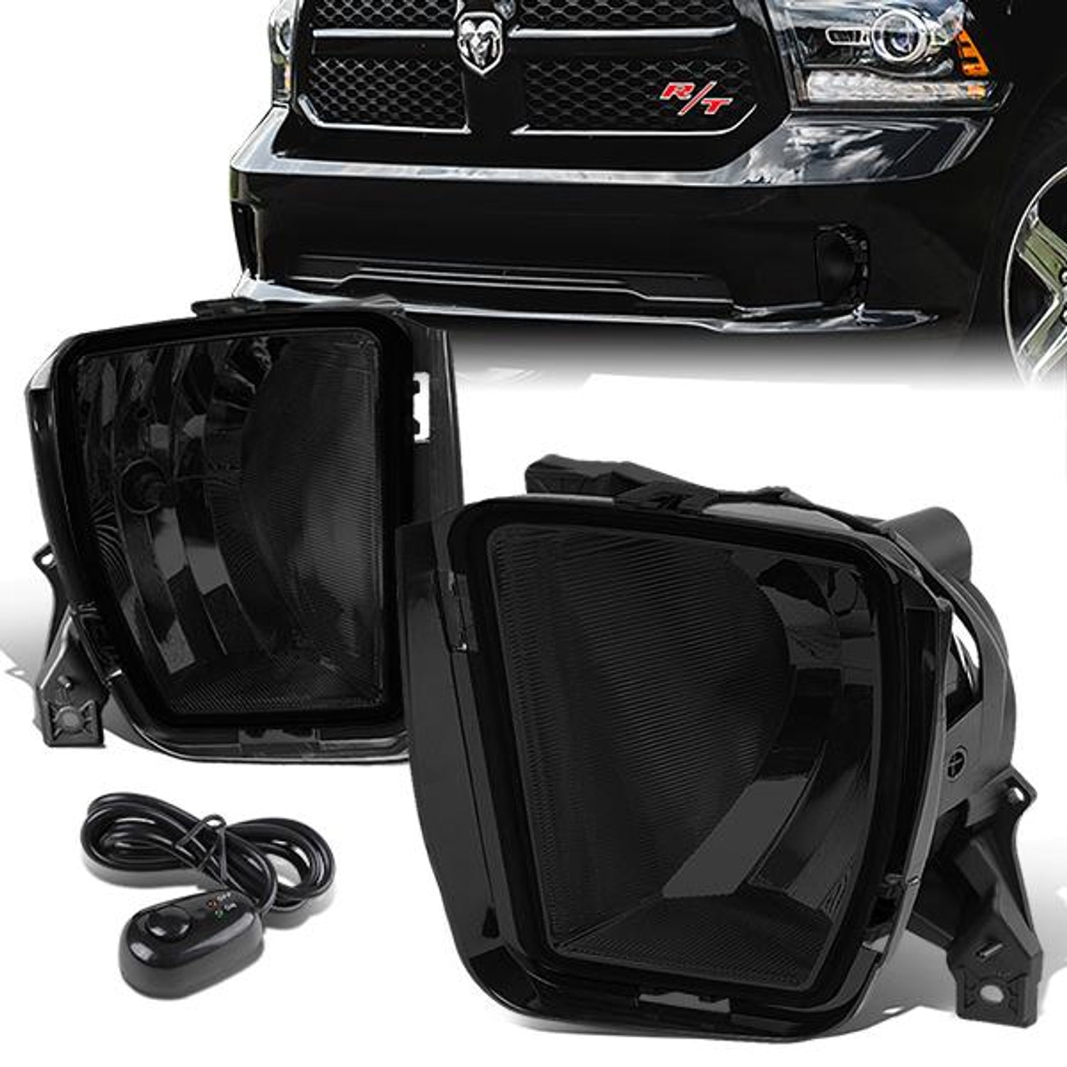 Factory Style Fog Lights w/ Switch + Wiring Harnesses <br>13-18 Ram 1500