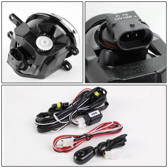 D-Motoring - Fog Lights - W / Switch - Clear Lens - Plug-n-Play - Pair - Toyota Corolla / Highlander / Tacoma / Tundra / Lexus RX350 / RX450h - 4
