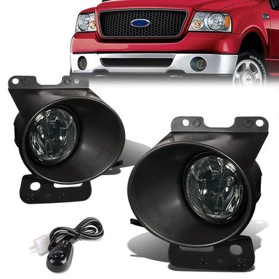 Smoked Lens Fog Lights w/ Switch + Wiring Harnesses <br>06-08 Ford F150 Lincoln Mark LT