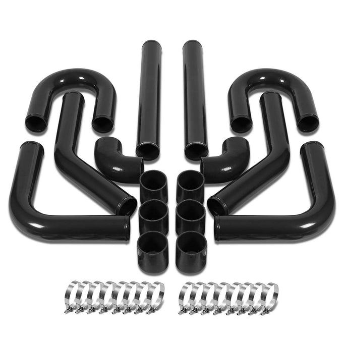 D-Motoring - Intercooler Piping Kit - 2.5 in. Piping - W/ Coupler - Aluminum - 8PC - Universal - 4
