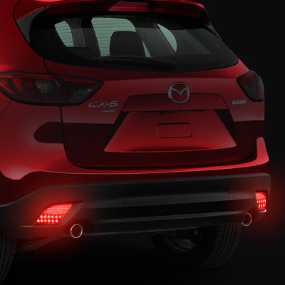 D-Motoring - Bumper Lights - LED - Red Lens - Plug-n-Play - Pair - 13-16 Mazda CX5 - 5