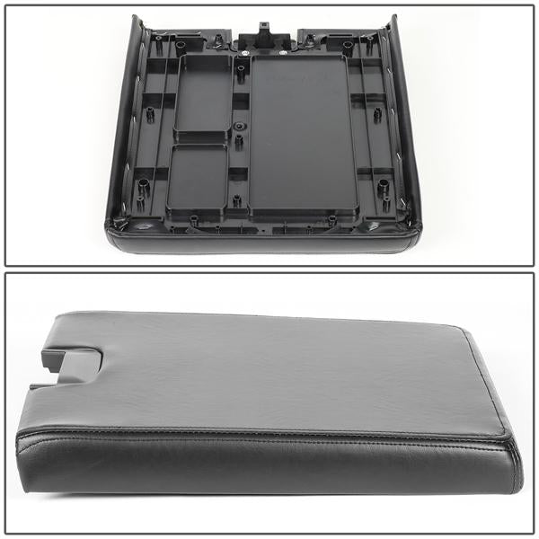 Center Console Lid Repair Kit With Latch - Compatible With 2007-2014 Chevy Tahoe, Silverado, GMC Yukon, Sierra (Black)