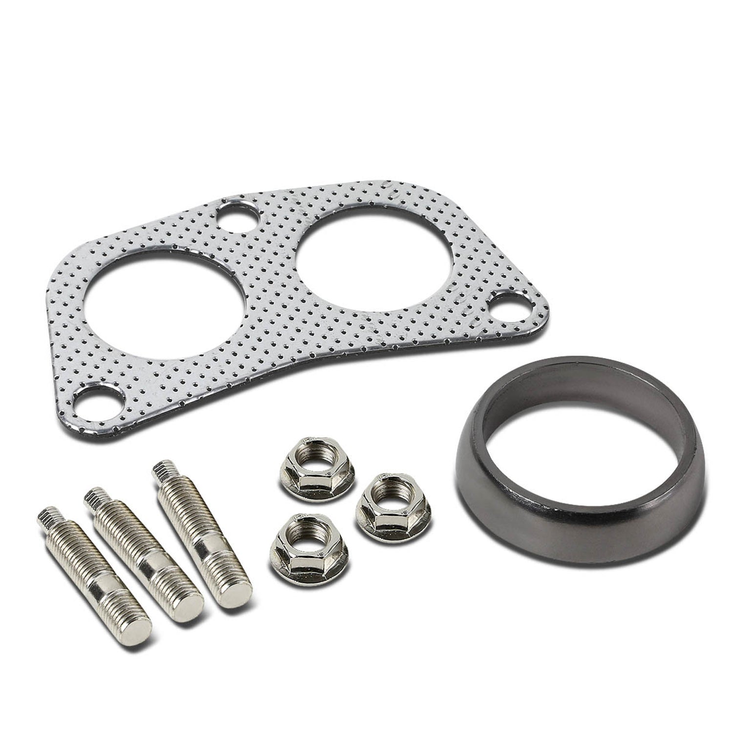 D-Motoring - Gasket Kit -1.65 Downpipe Gasket & 2 Donut Gasket - For 4-2-1 Header - Aluminum - 1