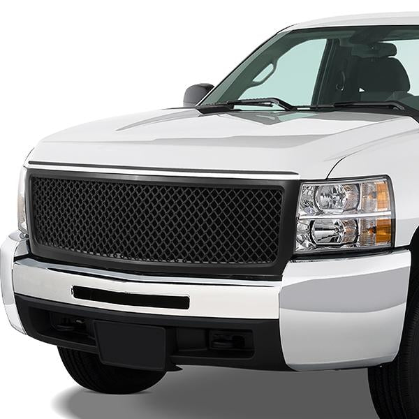 07-13 Silverado Suburban Sierra Bumper Grille - Front Upper - Matte - GRF-002-T1-MBK - 6