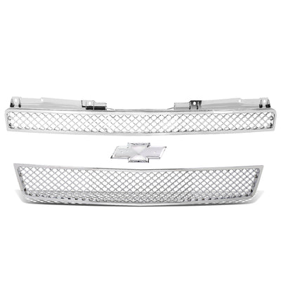 D-Motoring - Bumper Grille - Diamond Mesh Style - Chrome - Chevrolet Tahoe / Avalanche / Suburban / 1500 / 2500 - 1