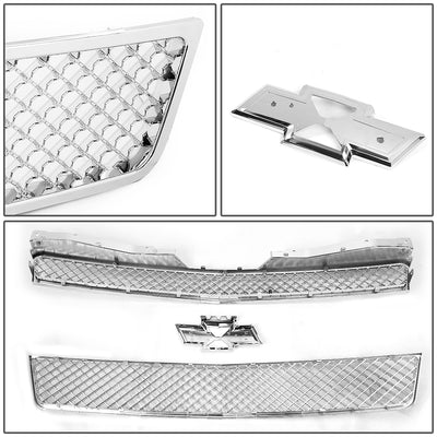 D-Motoring - Bumper Grille - Diamond Mesh Style - Chrome - Chevrolet Tahoe / Avalanche / Suburban / 1500 / 2500 - 5
