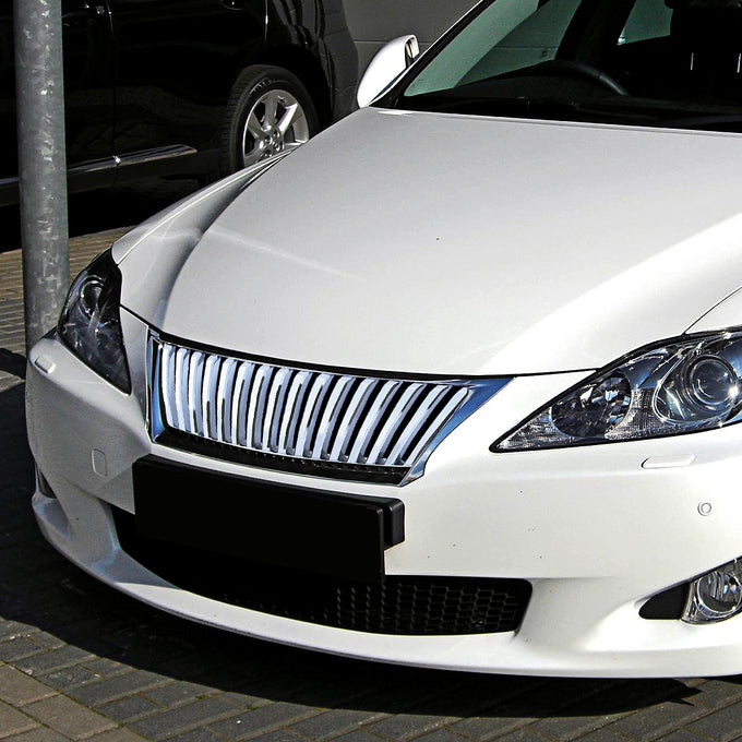 D-Motoring - Bumper Grille - Vertical Fence Style - Chrome - 06-08 Lexus IS250  / IS350 - 1
