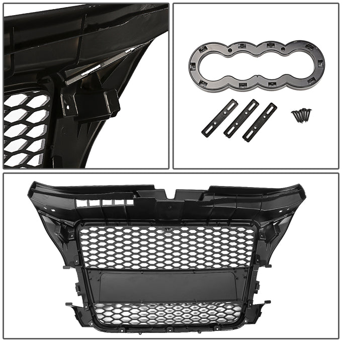 D-Motoring - Bumper Grille - ABS - 08-11 Audi A3 Typ-8P7 - 5