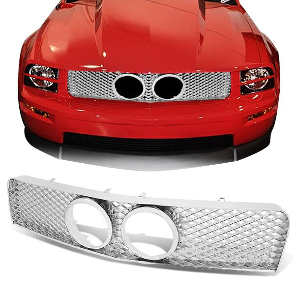 05-09 Ford Mustang GT Bumper Grille - Front - Diamond Mesh Style - GRF-085-CH - 1
