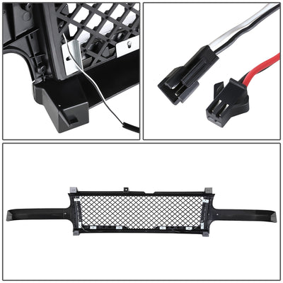 Diamond Mesh LED DRL Front Grille <br>99-02 Chevy Silverado 1500 2500 LD