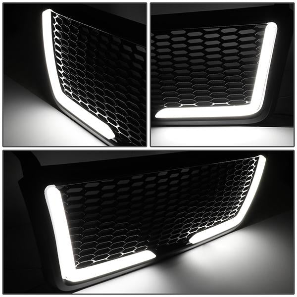 Honeycomb Mesh LED Bar Front Grille <br>04-08 Ford F150