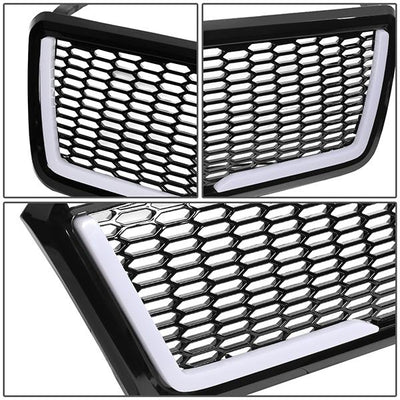 Honeycomb Mesh LED Bar Front Grille <br>04-08 Ford F150