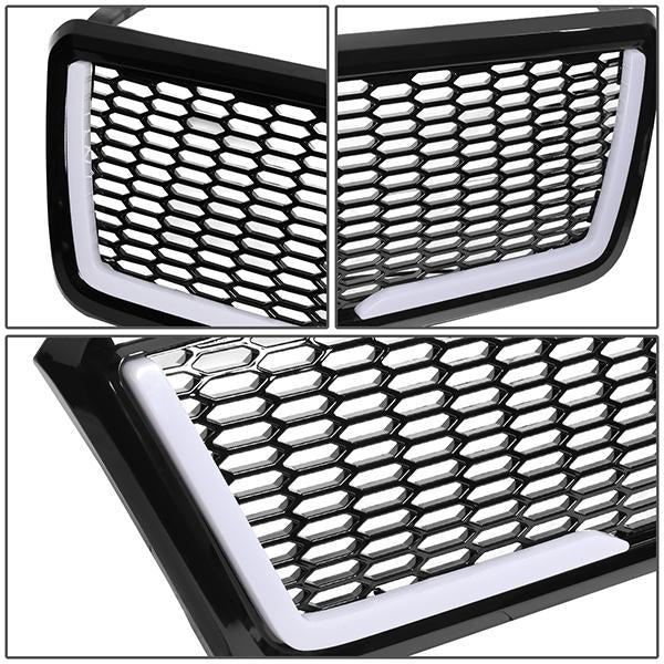 Honeycomb Mesh LED Bar Front Grille <br>04-08 Ford F150