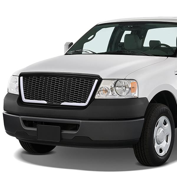 Honeycomb Mesh LED Bar Front Grille <br>04-08 Ford F150