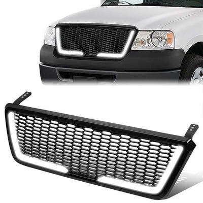 Honeycomb Mesh LED Bar Front Grille <br>04-08 Ford F150
