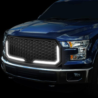 Honeycomb Mesh LED Bar Front Grille <br>15-17 Ford F150