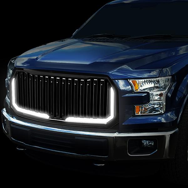 Vertical Fence LED Bar Front Grille <br>15-17 Ford F150