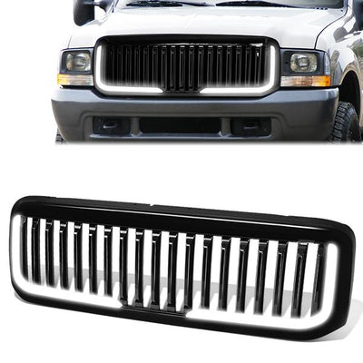 Vertical Fence LED Bar Front Grille <br>99-04 Ford F250 F350 F450 F550 Super Duty