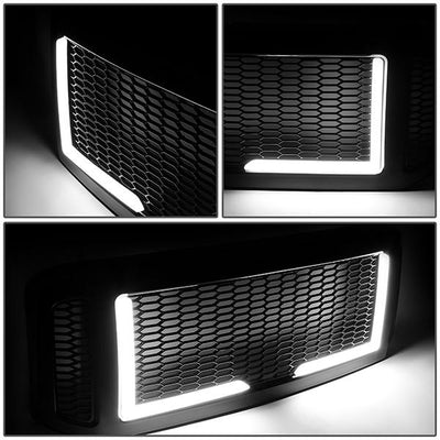 Honeycomb Mesh LED Bar Front Grille <br>05-07 Ford F250 F350 F450 F550 Super Duty