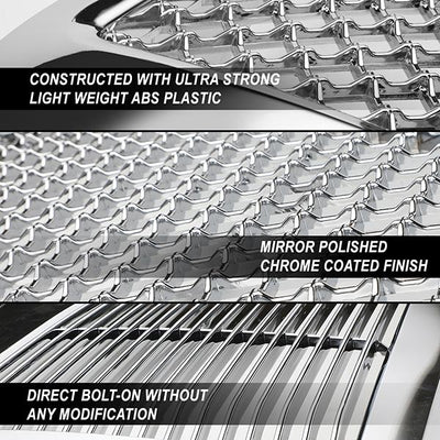 Honeycomb Mesh LED Bar Front Grille <br>05-07 Ford F250 F350 F450 F550 Super Duty