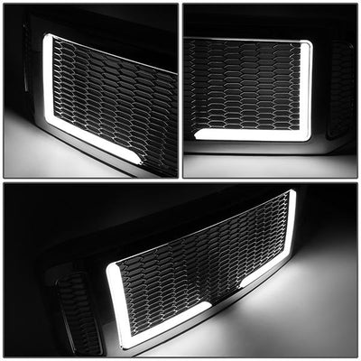Honeycomb Mesh LED Bar Front Grille <br>05-07 Ford F250 F350 F450 F550 Super Duty