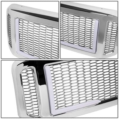 Honeycomb Mesh LED Bar Front Grille <br>05-07 Ford F250 F350 F450 F550 Super Duty