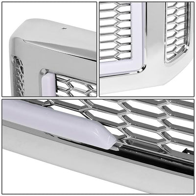 Honeycomb Mesh LED Bar Front Grille <br>05-07 Ford F250 F350 F450 F550 Super Duty