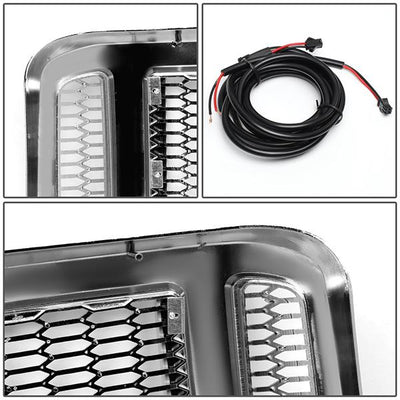 Honeycomb Mesh LED Bar Front Grille <br>05-07 Ford F250 F350 F450 F550 Super Duty