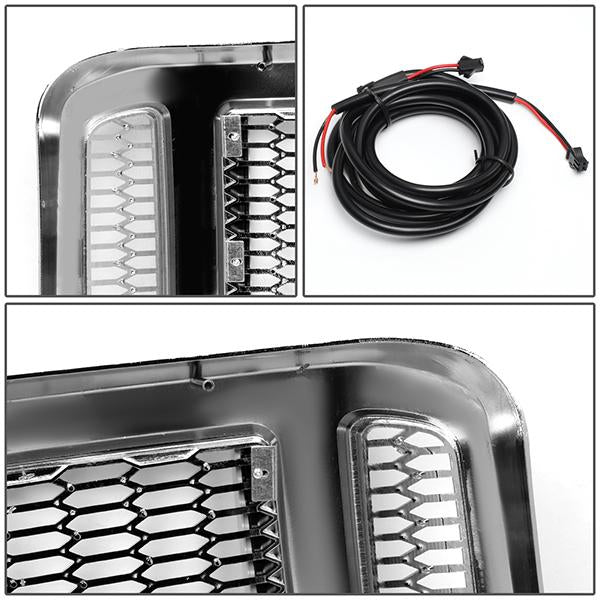 Honeycomb Mesh LED Bar Front Grille <br>05-07 Ford F250 F350 F450 F550 Super Duty