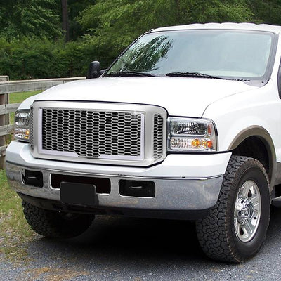 Honeycomb Mesh LED Bar Front Grille <br>05-07 Ford F250 F350 F450 F550 Super Duty
