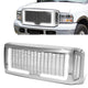 Honeycomb Mesh LED Bar Front Grille <br>05-07 Ford F250 F350 F450 F550 Super Duty