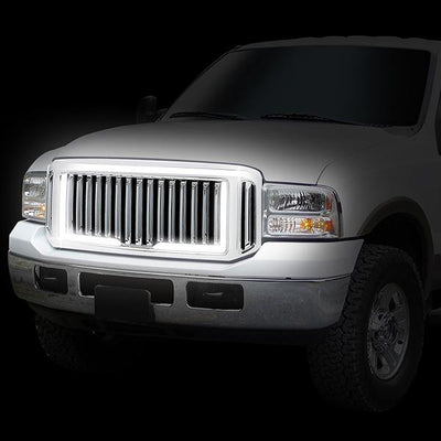Vertical Fence LED Bar Front Grille <br>05-07 Ford F250 F350 F450 F550 Super Duty
