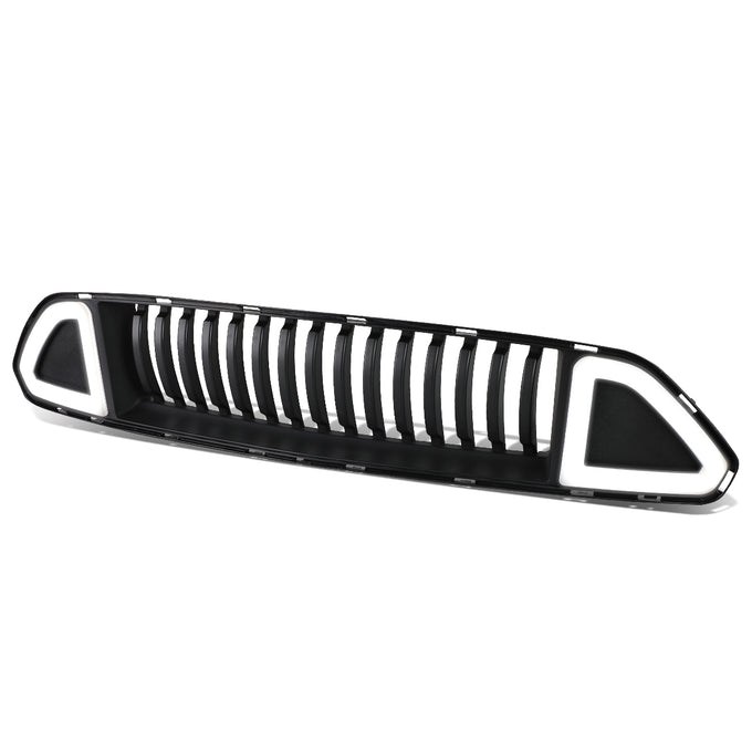 Vertical Fence LED DRL Front Upper Grille <br>15-17 Ford Mustang