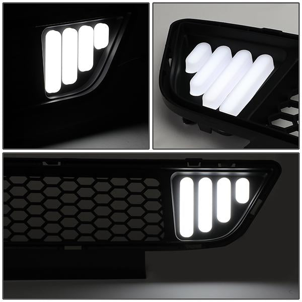 Honeycomb Mesh LED DRL Front Lower Bumper Grille <br>15-17 Ford Mustang Base/Ecoboost/GT