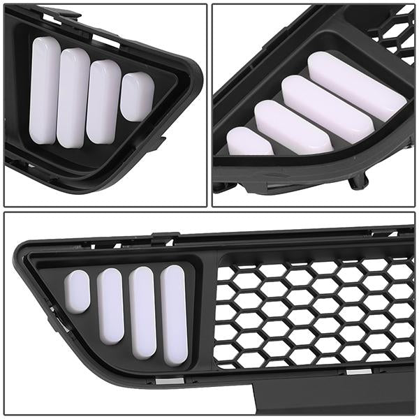 Honeycomb Mesh LED DRL Front Lower Bumper Grille <br>15-17 Ford Mustang Base/Ecoboost/GT