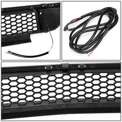 Honeycomb Mesh LED DRL Front Lower Bumper Grille <br>15-17 Ford Mustang Base/Ecoboost/GT