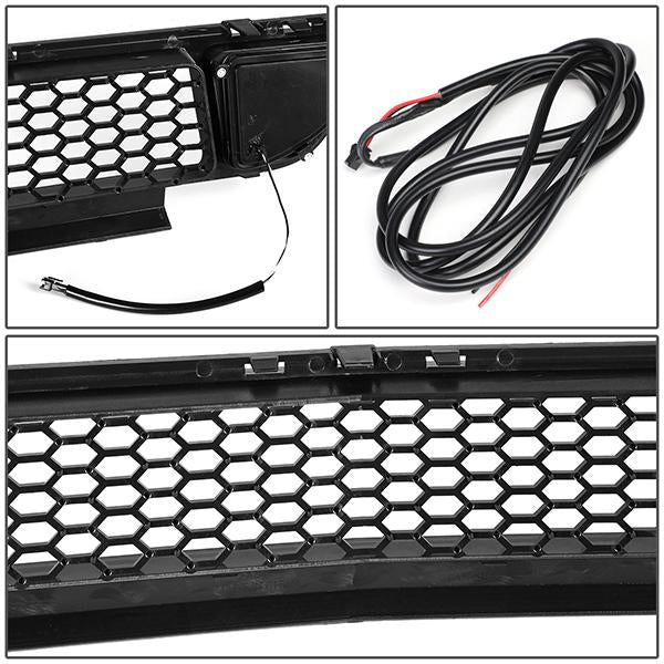 Honeycomb Mesh LED DRL Front Lower Bumper Grille <br>15-17 Ford Mustang Base/Ecoboost/GT